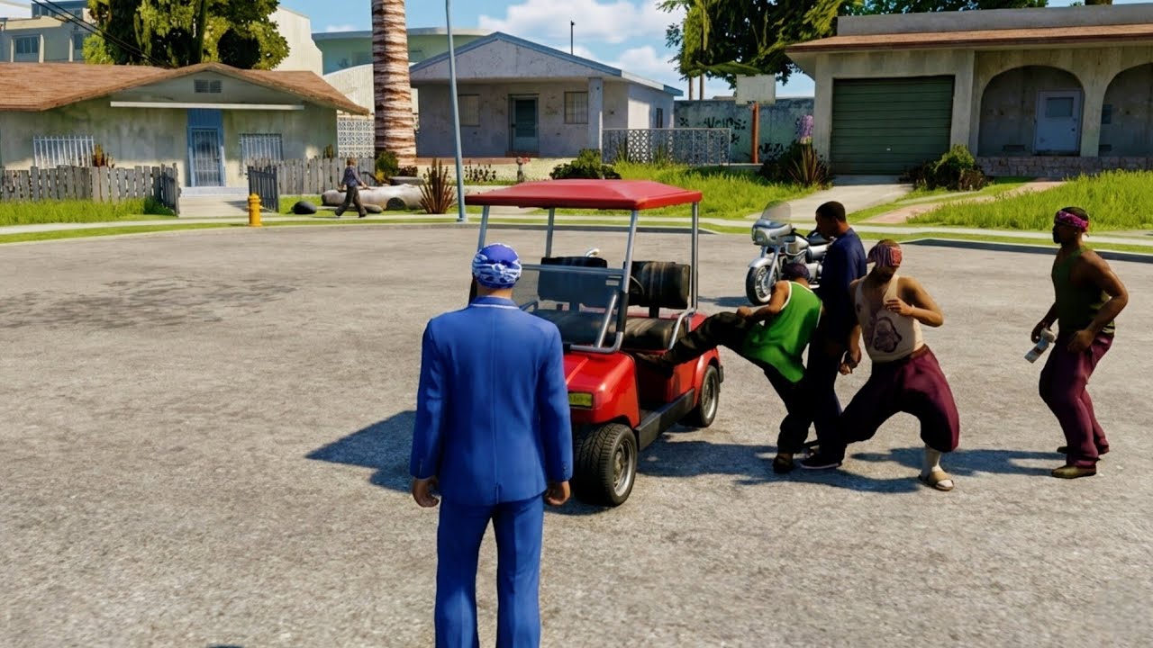 #gtasa One Small Golf Cart Big Gang War🤣🔥Casino Boys vs Street Thugs GTA San Andreas Long Gameplay