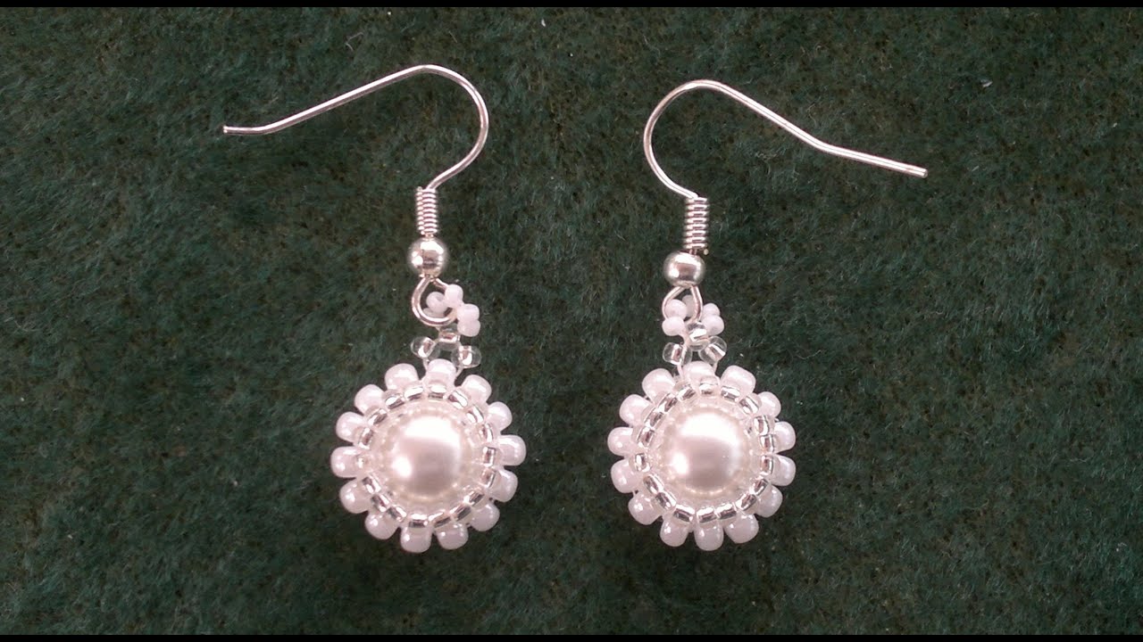 Classy - stunning - easy to make pearl earrings beading tutorial