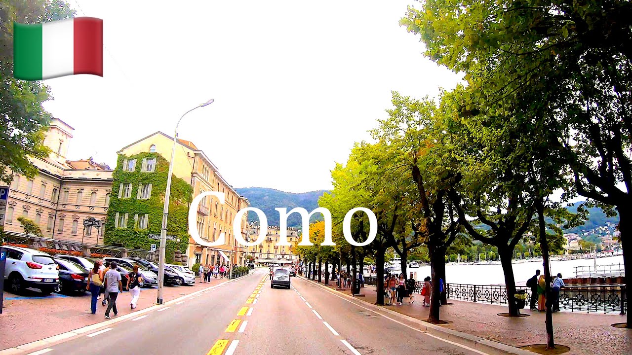 🇮🇹 Driving in Como, Italy 4K. Old Town, Cathedral (Duomo),  Promenade.