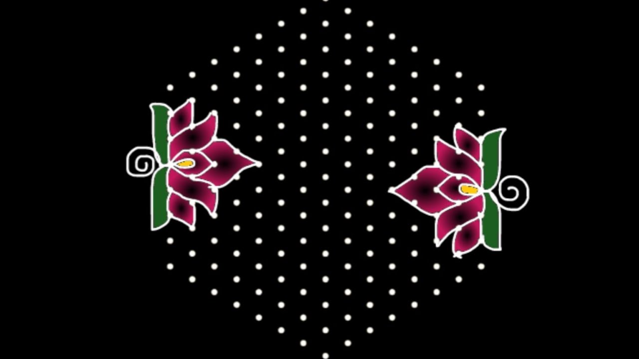 15*8 Dots Beautiful & Creative  Rangoli/Simple Festival Rangoli/Sankranthi Muggulu/Friday Kolam