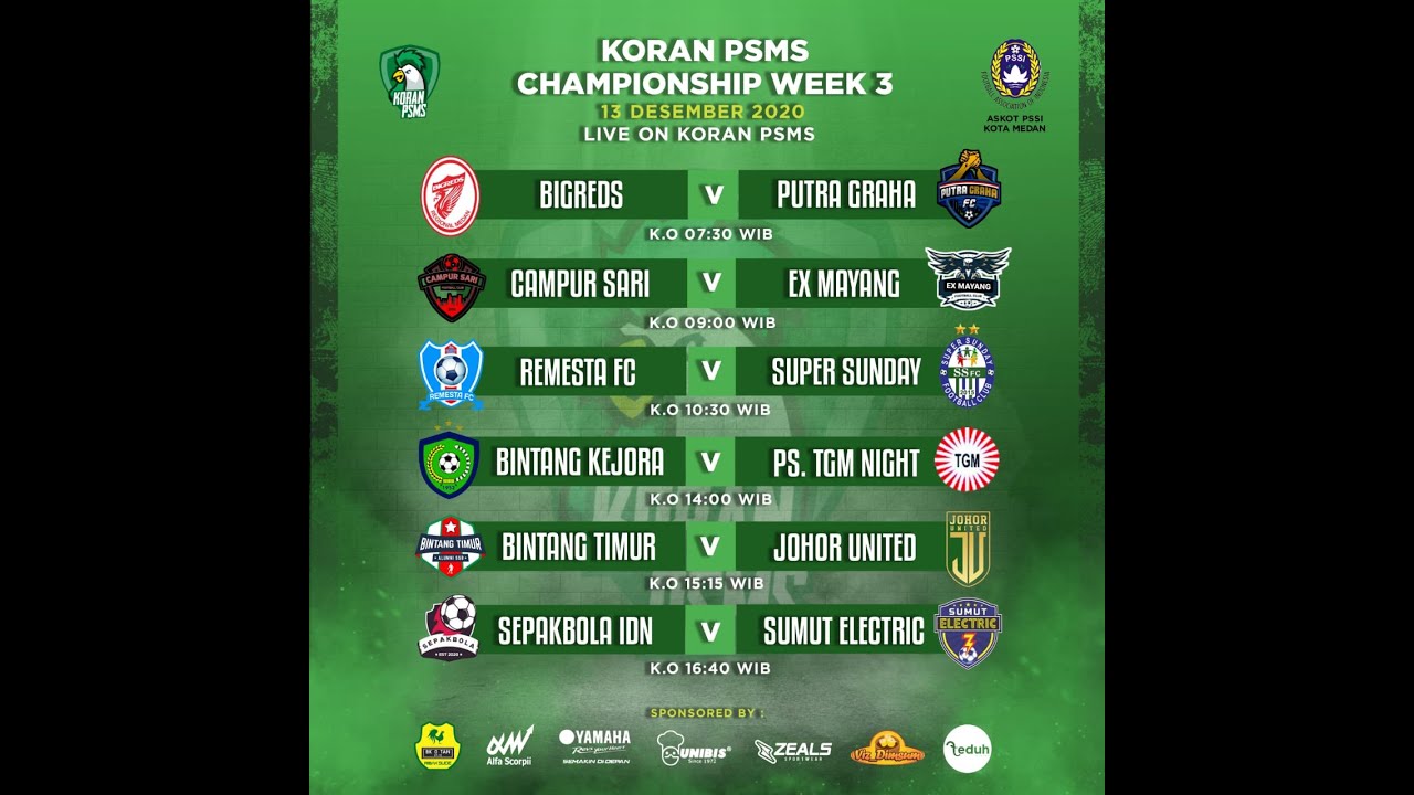 KORAN PSMS CHAMPIONSHIP : BINTANG TIMUR vs JOHOR UNITED