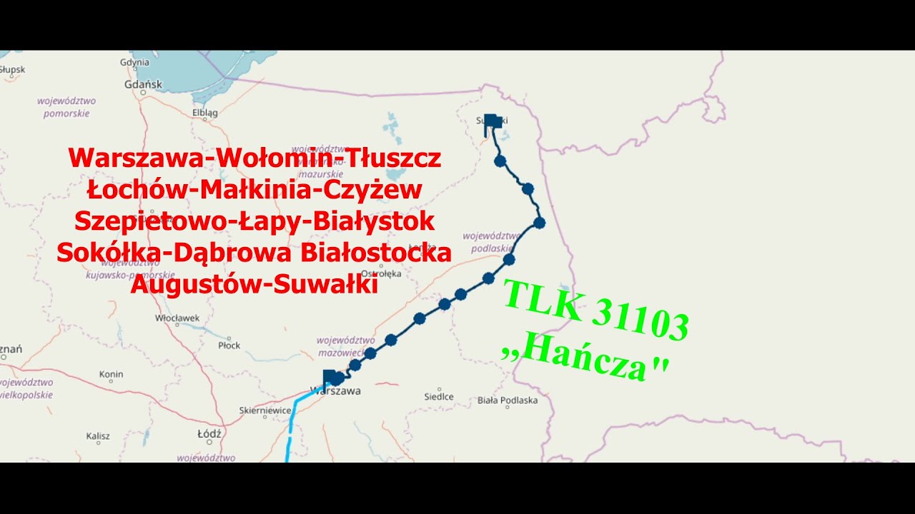 Warszawa Zachodnia-Suwałki I TLK 31103 ,,Hańcza