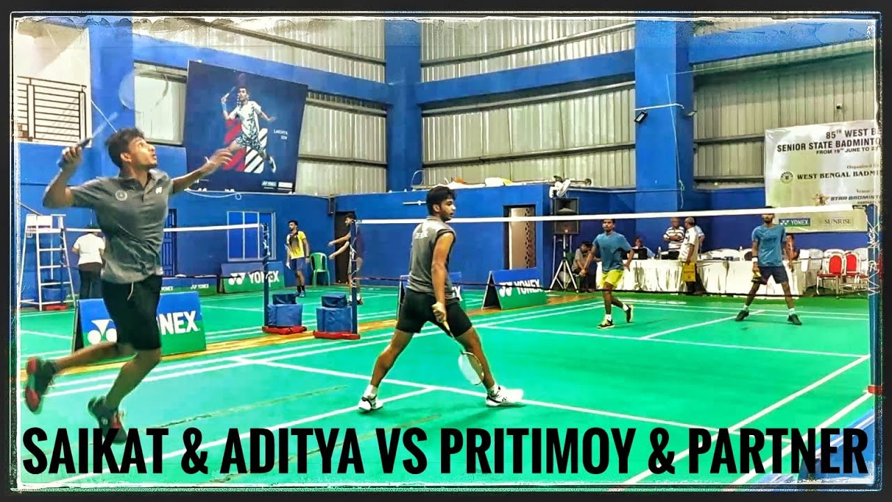 Men's Doubles Saikat & Aditya VS Pritimya & Partner State Badminton Championship June 2023