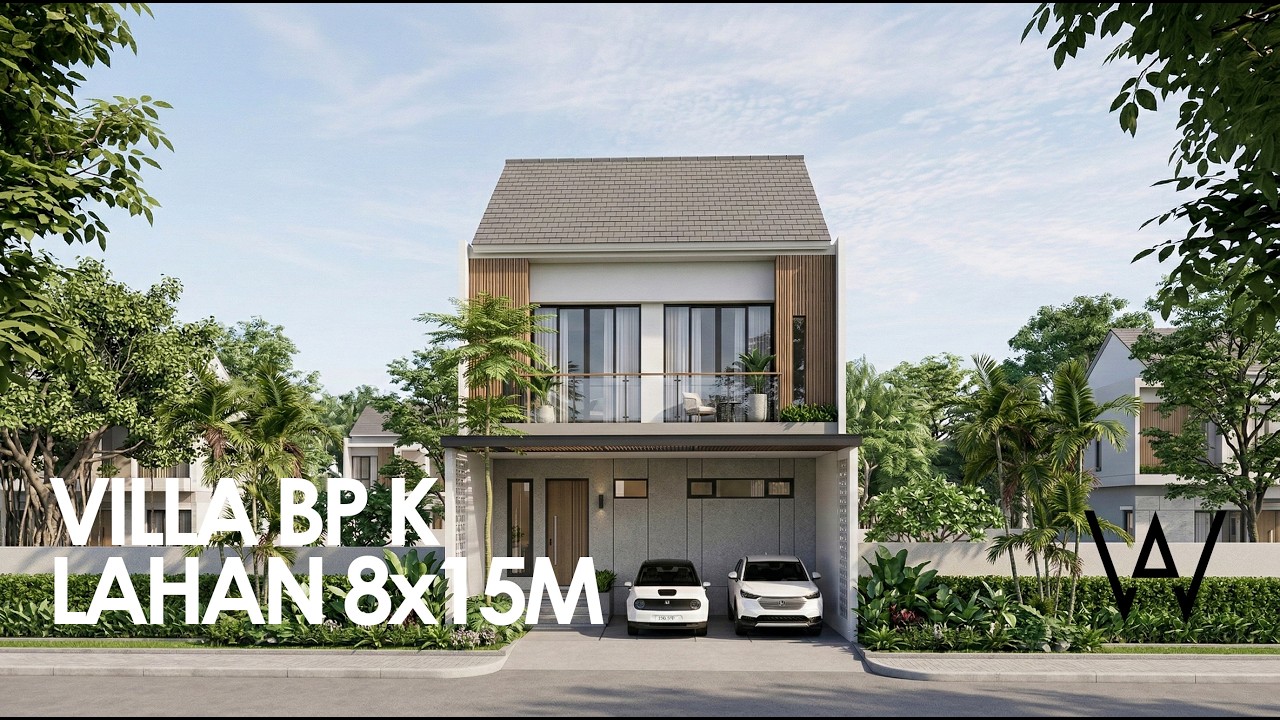 Desain Villa Tropis Modern di Lahan 8x15m | Villa Bp K