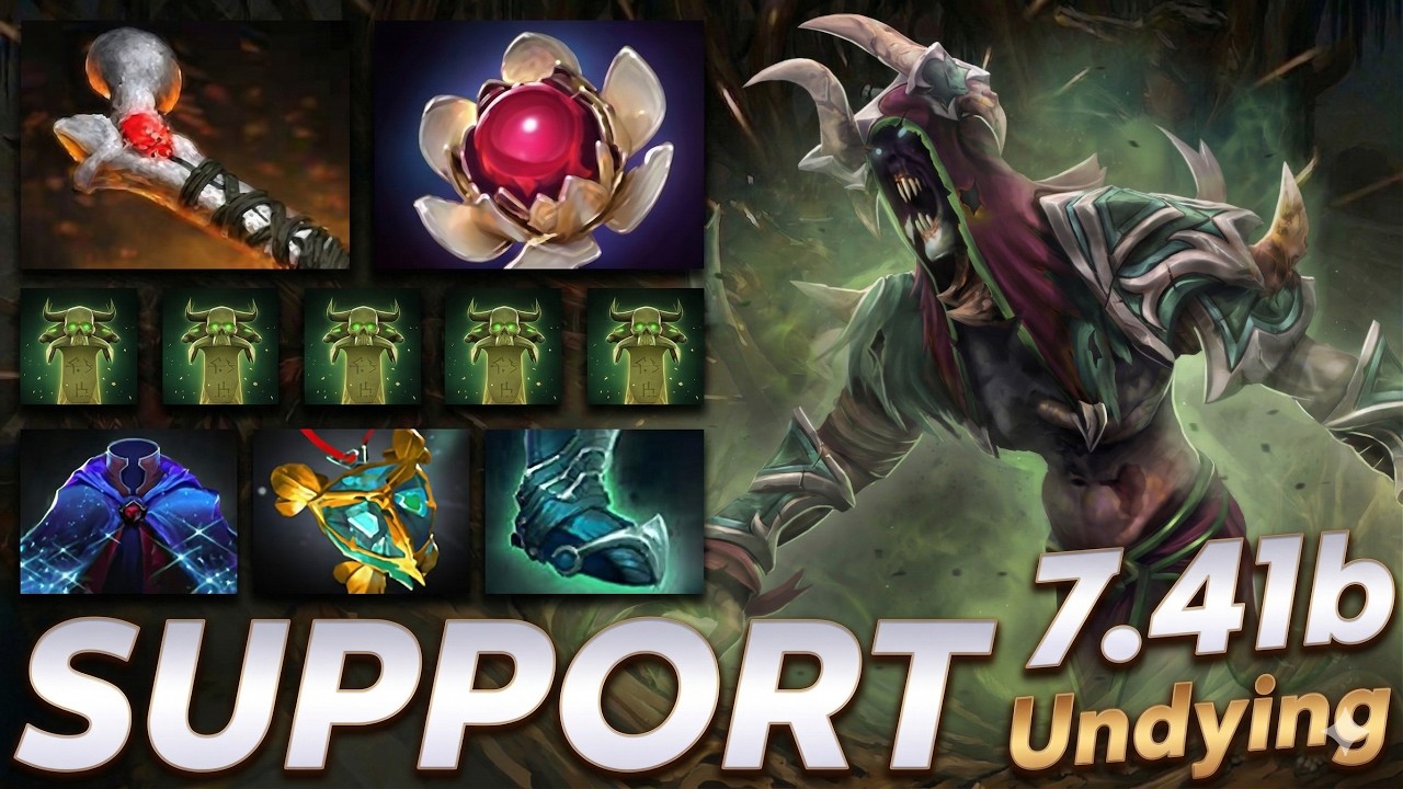 Undying Support | 7.41b | Pos 5 | Dota 2 Gameplay