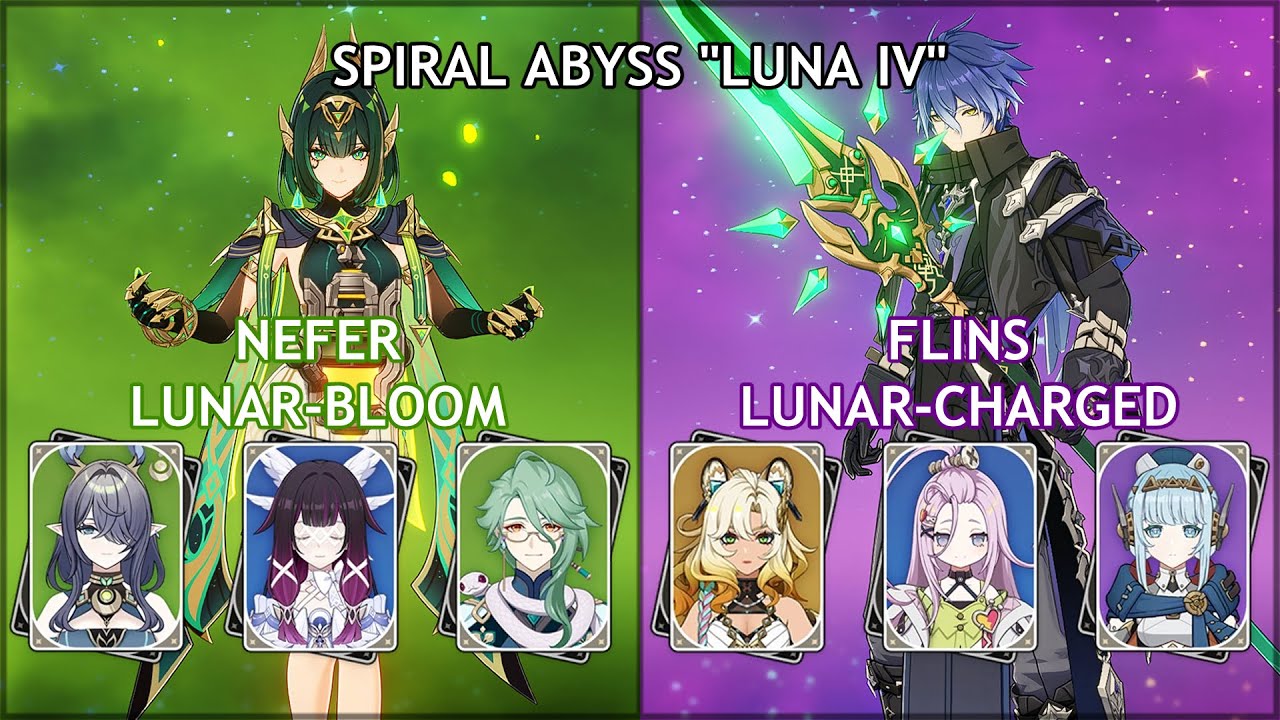 C0 Nefer Lunar Bloom / C0 Flins Lunar Charged | Spiral Abyss Floor 12 Genshin Impact 