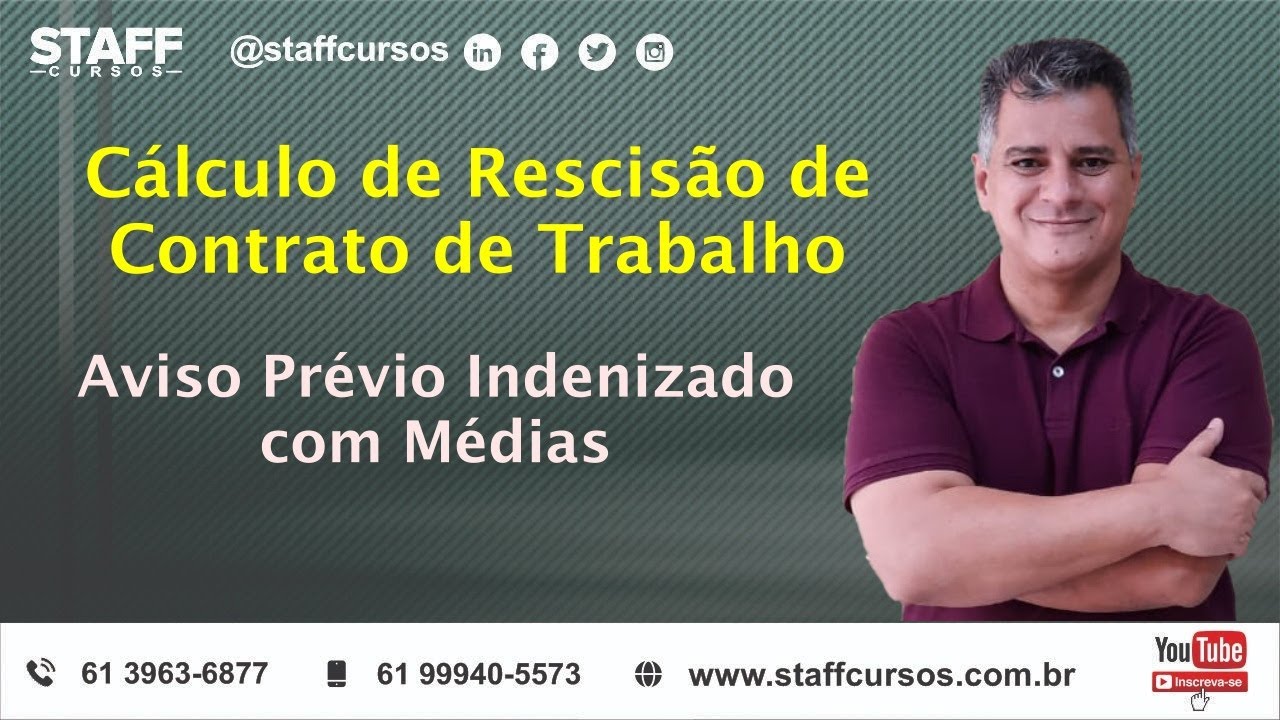 Rescisão de Contrato de Trabalho - Aviso Indenizado e Médias - passo a passo com planilha de cálculo