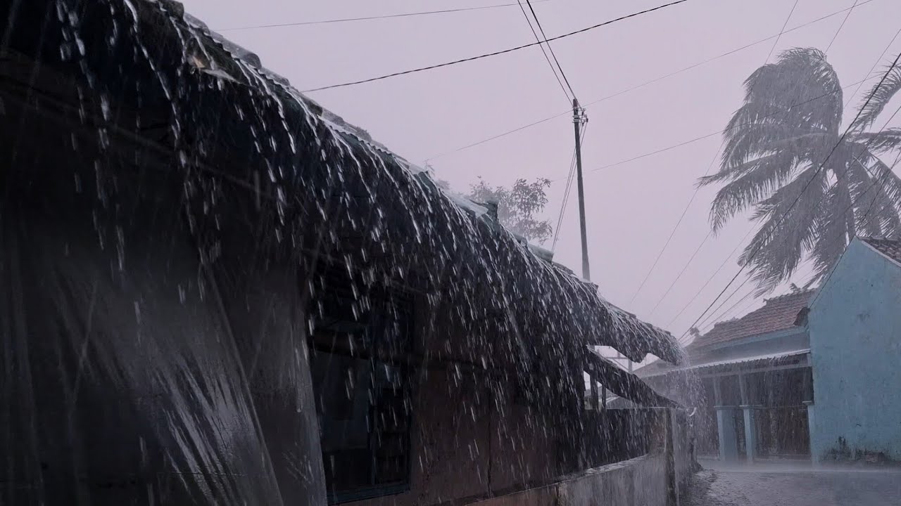 Rain Sounds for Sleeping 🌧️ Heavy Tropical Rain on Roof — Deep Sleep in Minutes (2 Hours)