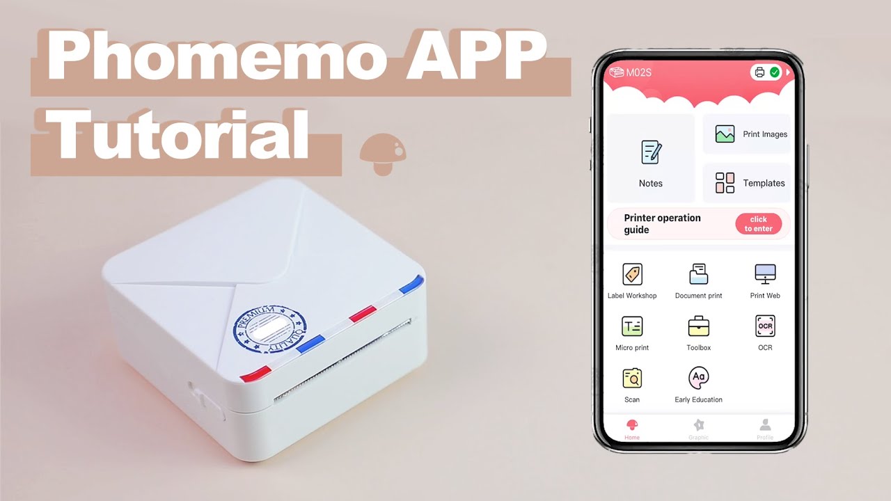 Phomemo APP Tutorial | How to Use M02S Pocket Printer & Phomemo APP | Setpbystep Instruction Manual