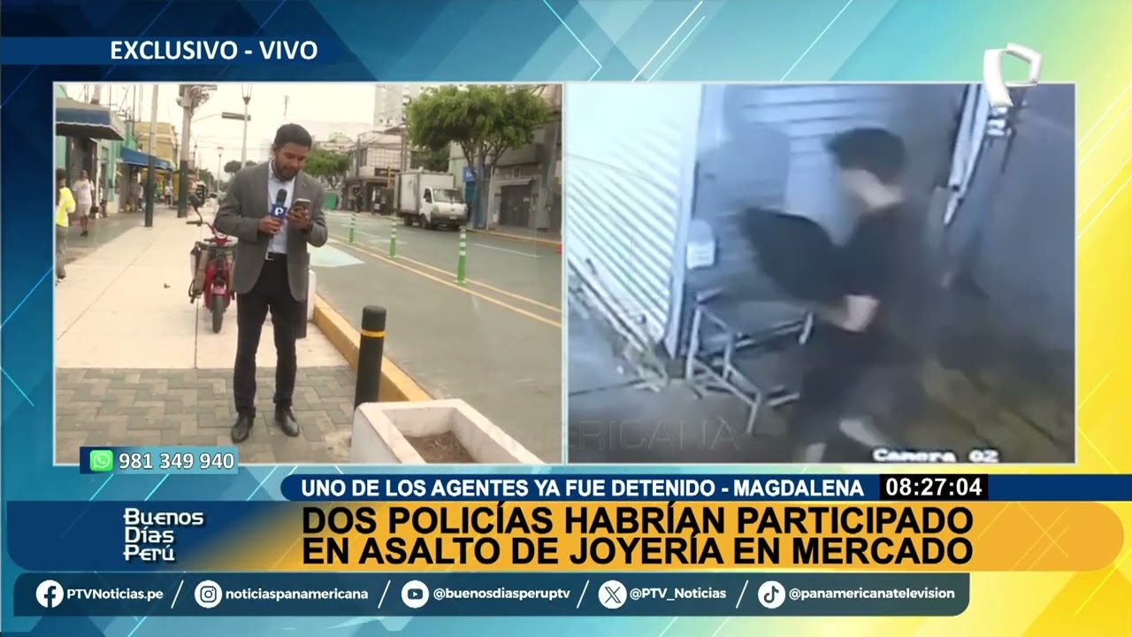 Detienen a policía que habría participado en asalto a joyería en mercado de Magdalena