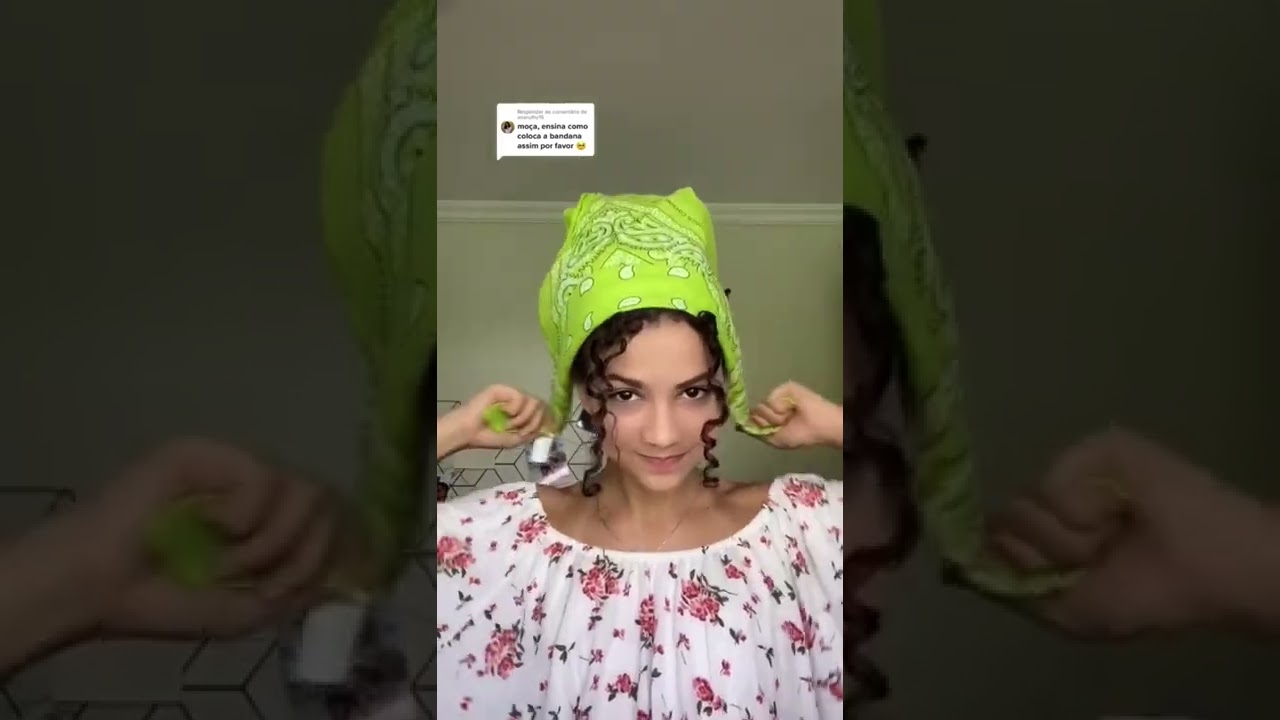 pentado com Bandana #cabelocacheado #bandana #cacheada #cachos #3b
