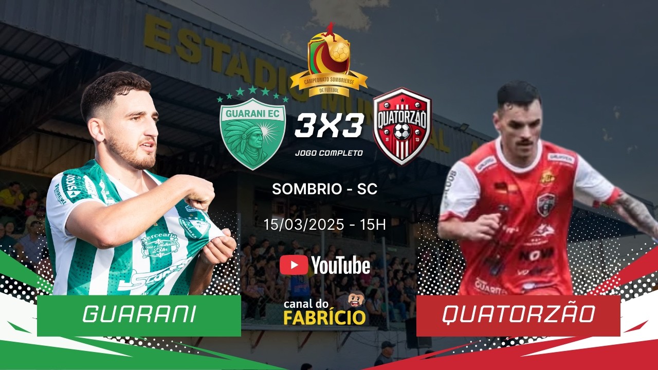 O MAIOR DE SC VOLTOU! ⚽ Guarani x Quatorzão | Abertura do Campeonato Sombriense 2026 - AO VIVO