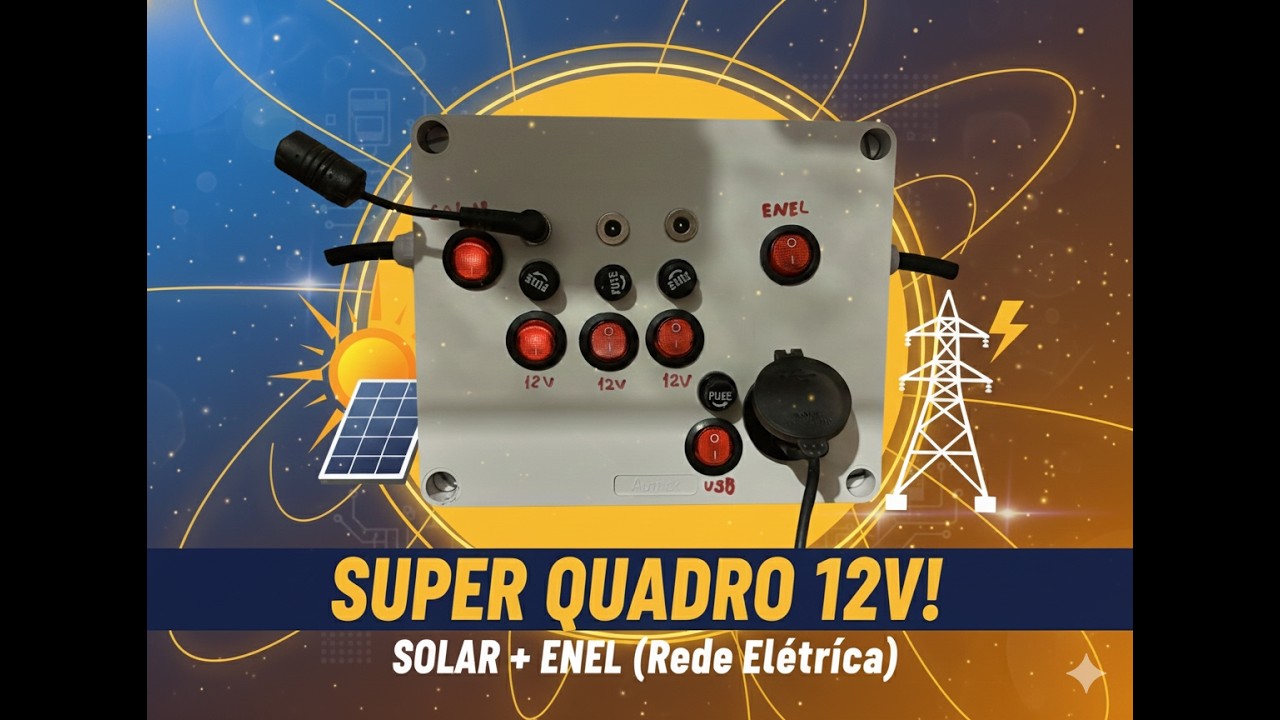 ENERGIA INFINITA? montei um quadro 12V Hibrido (solar + Rede)!