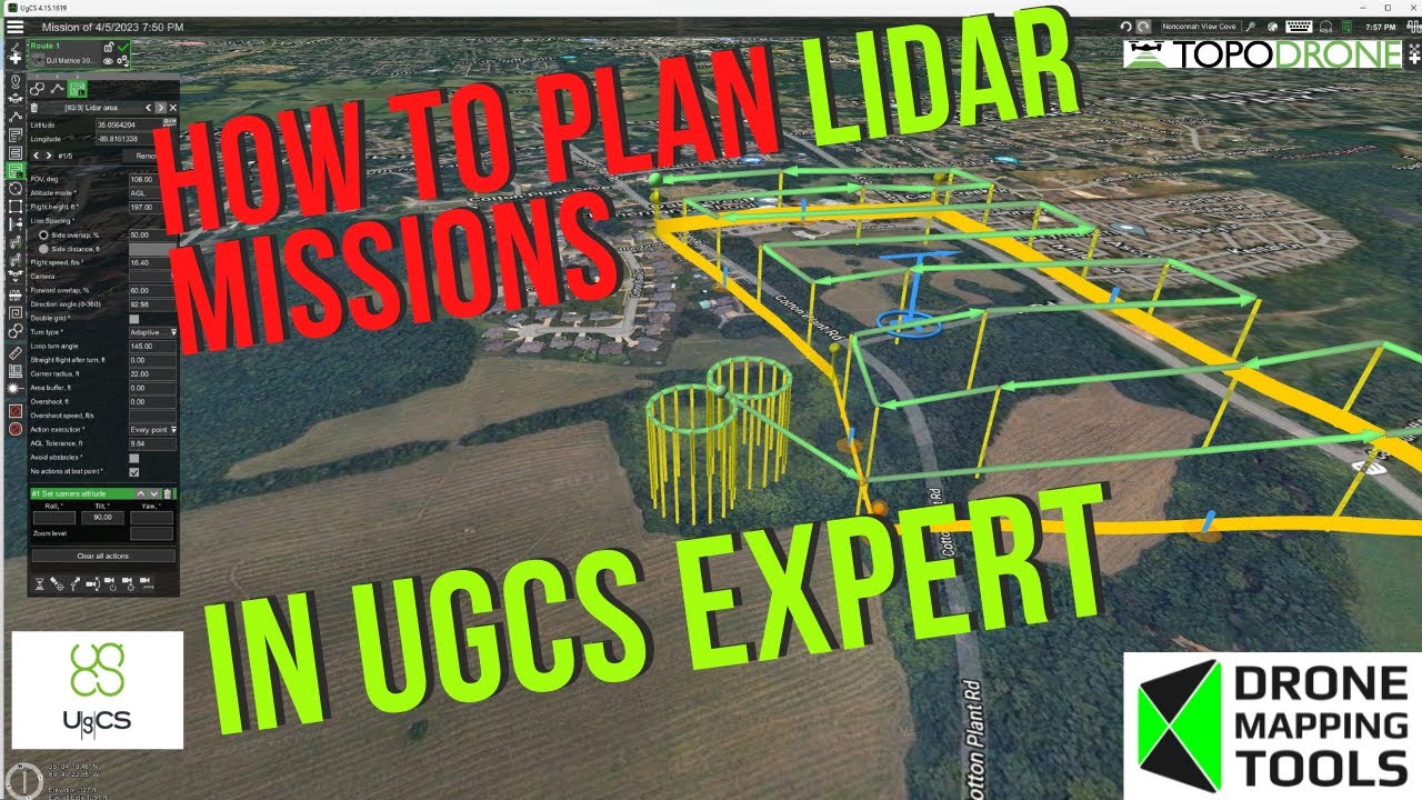 Как спланировать лидарную миссию в UGCS Expert Mission Planner