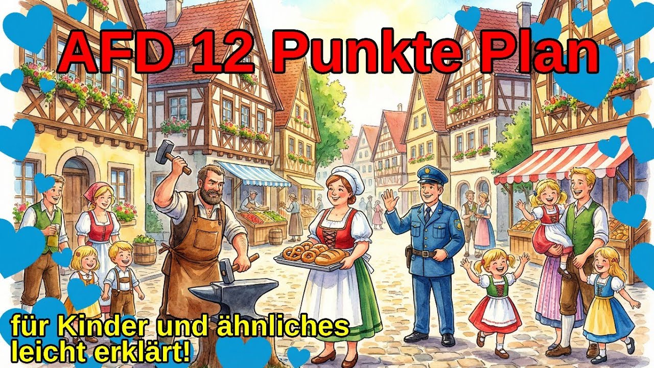 AFD 12 Punkte Plan, einfach erkl&auml;rt f&uuml;r Kinder, Gr&uuml;ne, Linke & sonstiges... 