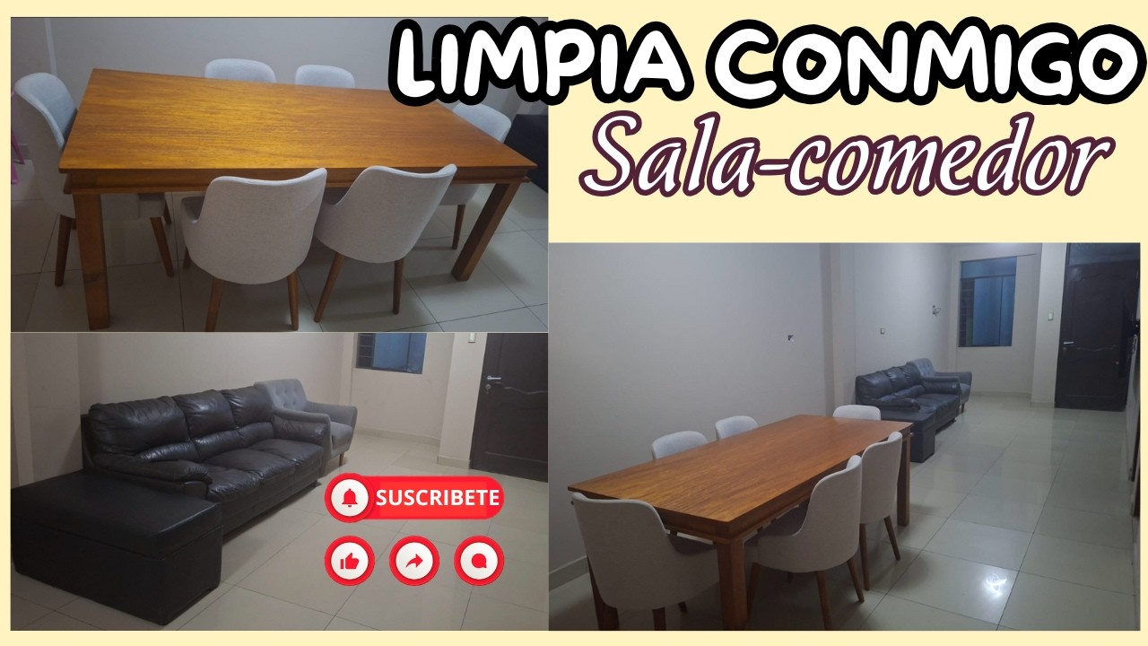 Acompáñame a limpiar mi sala-comedor, lugar donde recibo a mis vistas😎😎