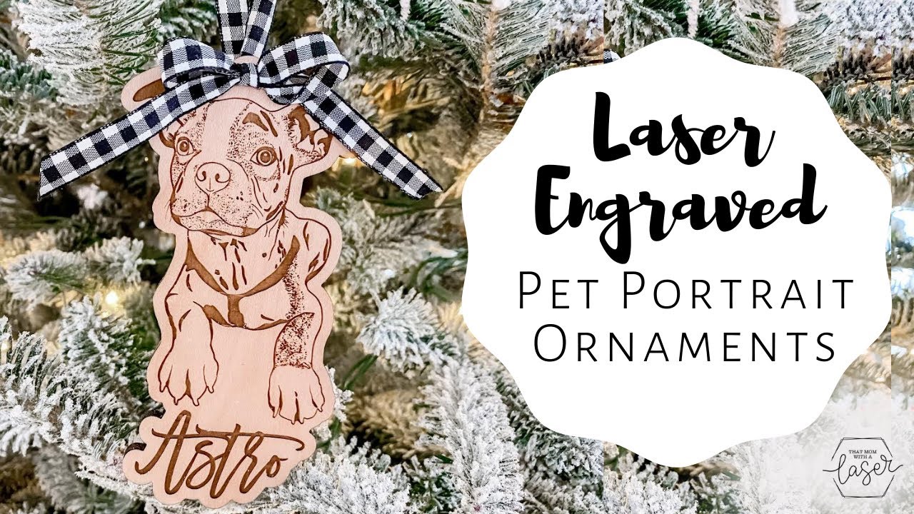 Laser Engraved Pet Portrait Ornament