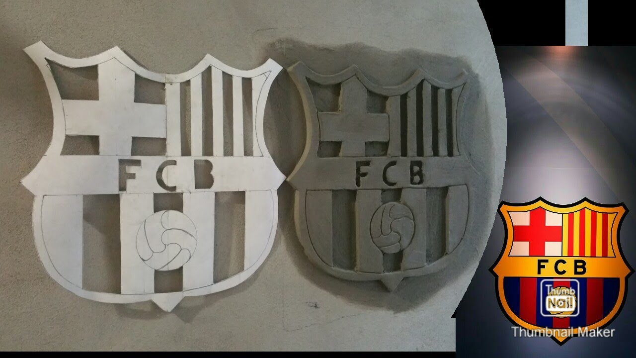 ESCUDO DEL BARCELONA. EN CEMENTO
