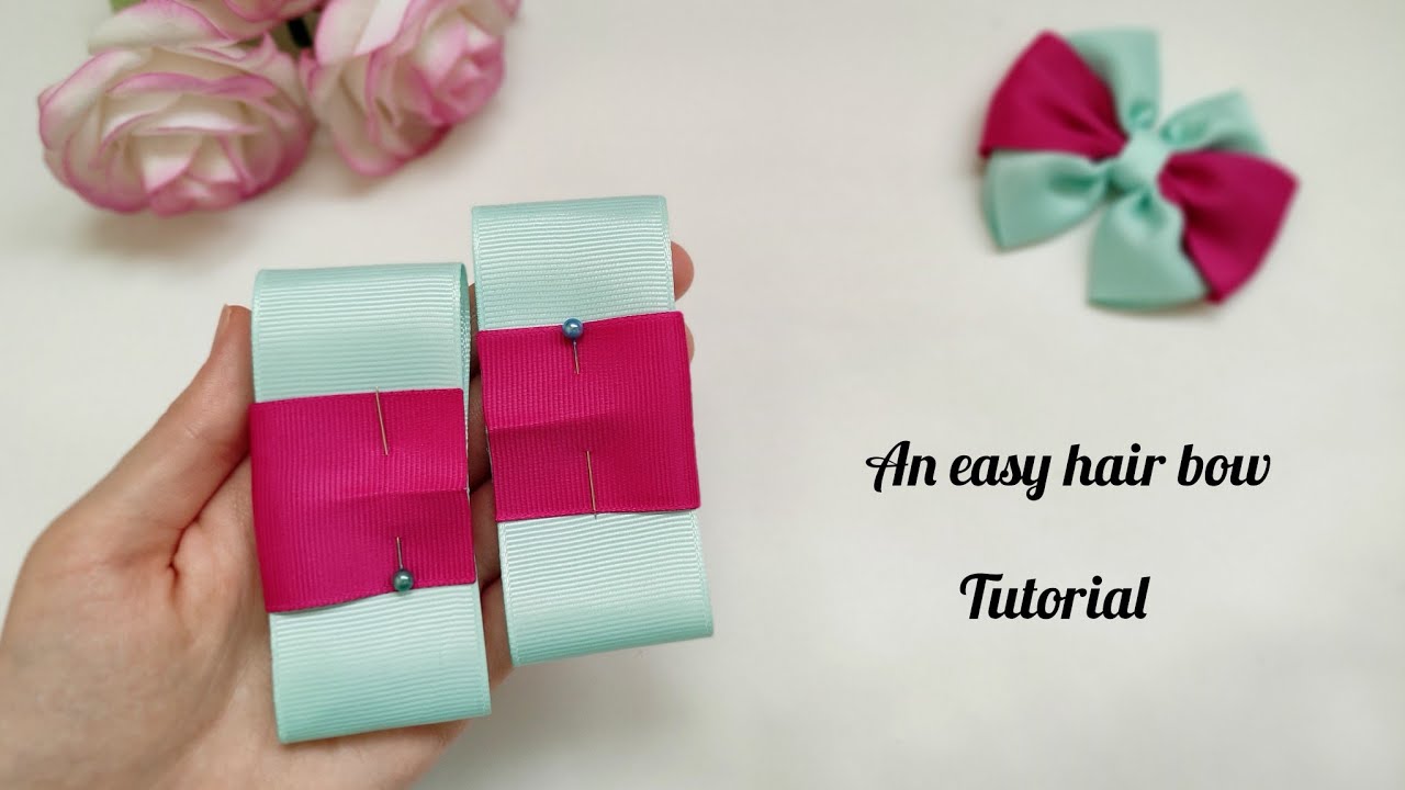 Hair clip tutorial with grosgrain ribbon for beginners step by step| make a hair bow in a simple way
