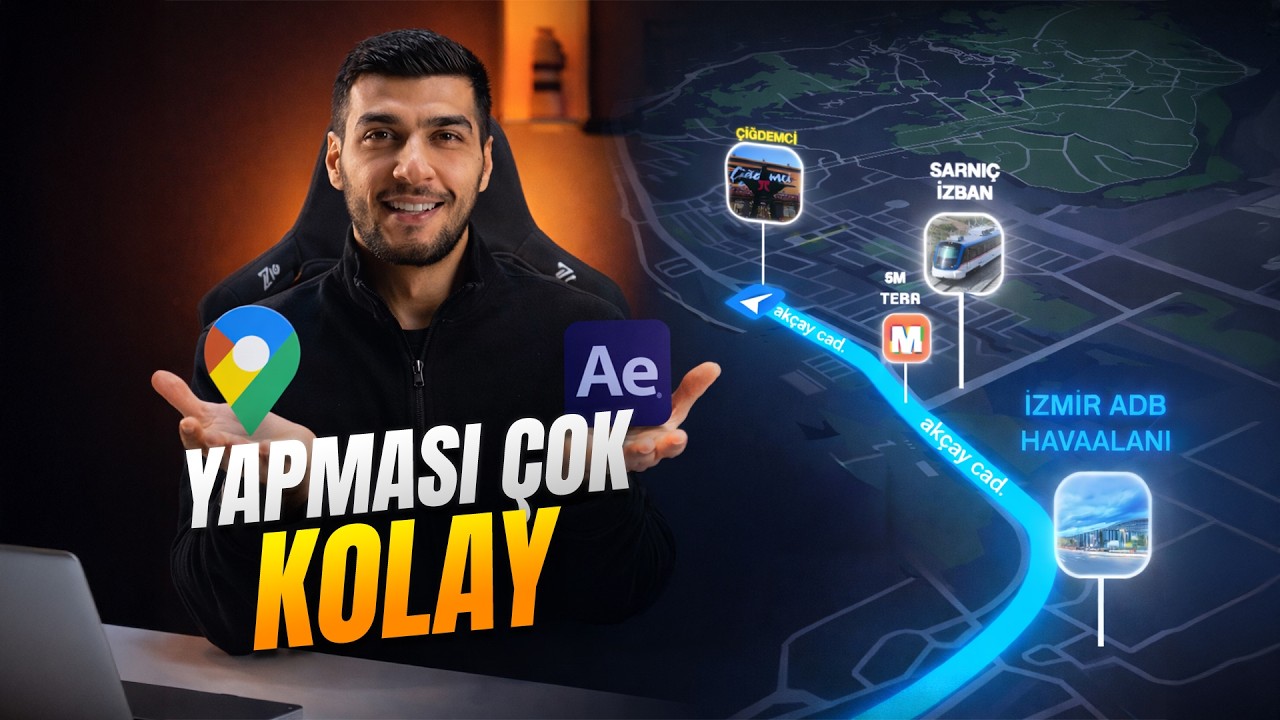 Google Maps’ten Profesyonel Yol Tarifi Animasyonu l After Effects