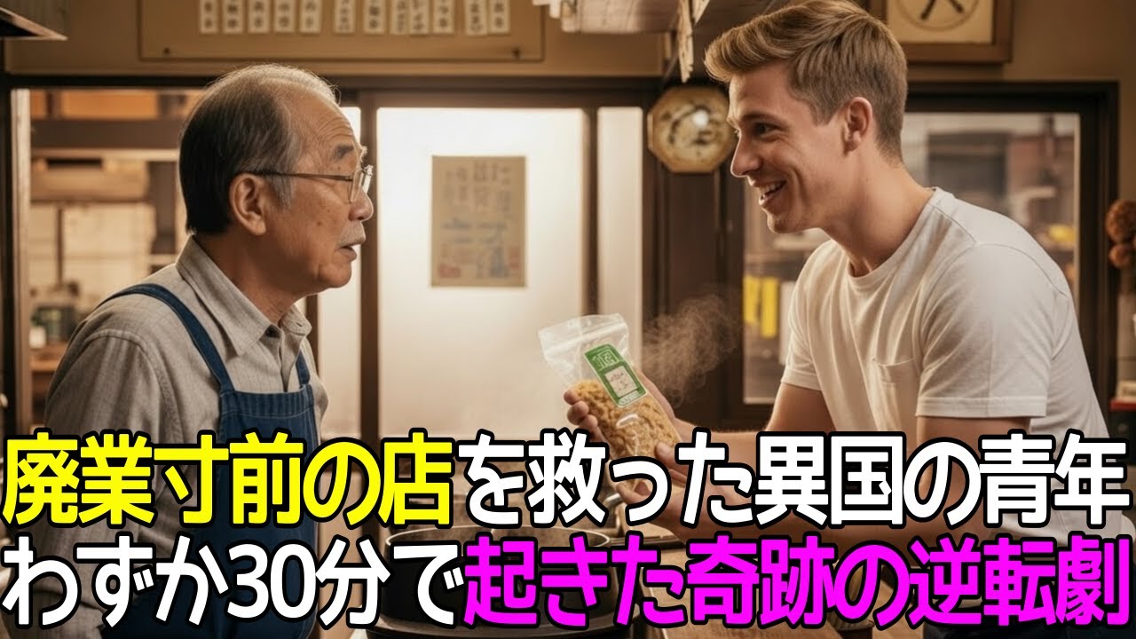 廃業寸前の定食屋がドイツ人青年を雇った結果…わずか30分後, 店の外に絶望的な行列ができた理由【感動する話】