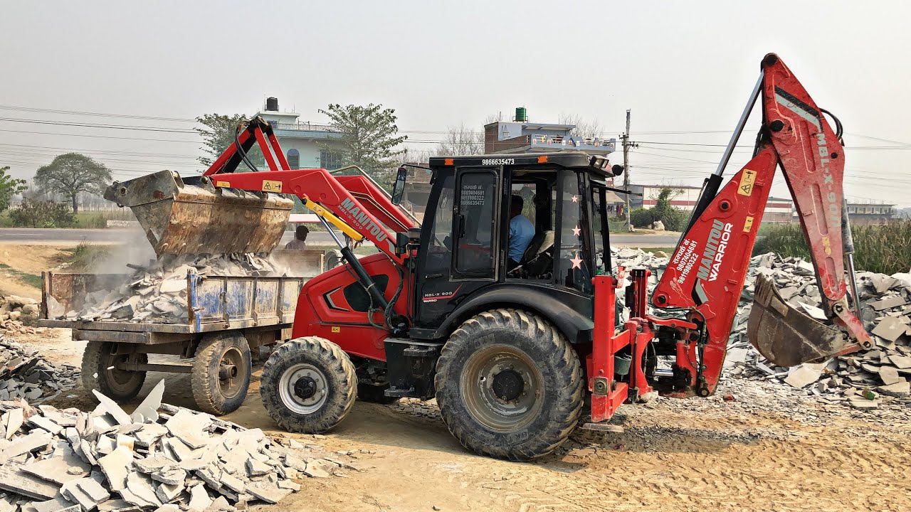 JCB 3DX Plus Loading Mud Mahindra 247 Sonalika Swaraj 55 JohnDeere Powertec Tractor In Pond Hyundai 