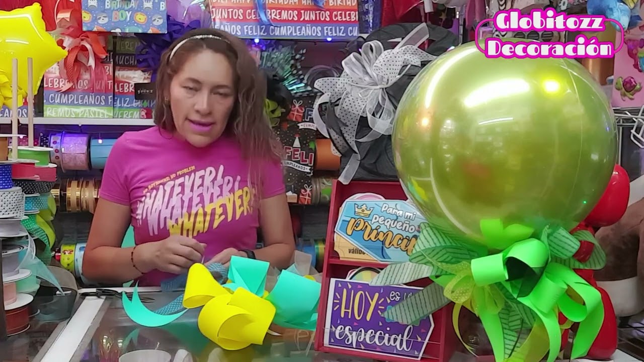 Envoltura con kostalito - moño conbinado con celoseda y Organza- Globo bobo con globo decorado 🎈🎀🎁