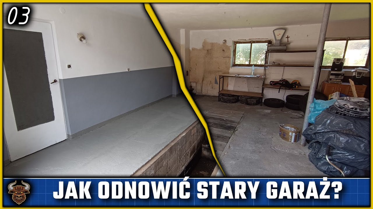 Malowanie starej posadzki betonowej i ścian. Jak odnowiłem garaż? | W#03