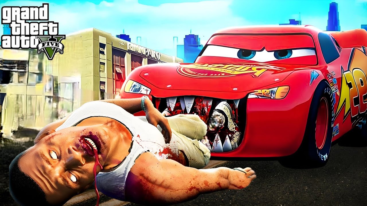 Franklin & Nobita Found A Monster Haunted MCqueen Car In GTA5