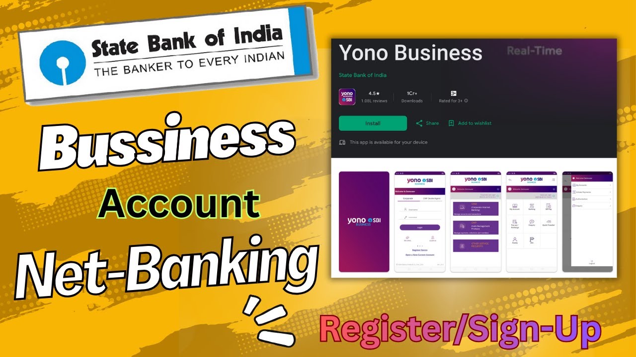 SBI Current/Business Account Net-Banking Register or Sign Up