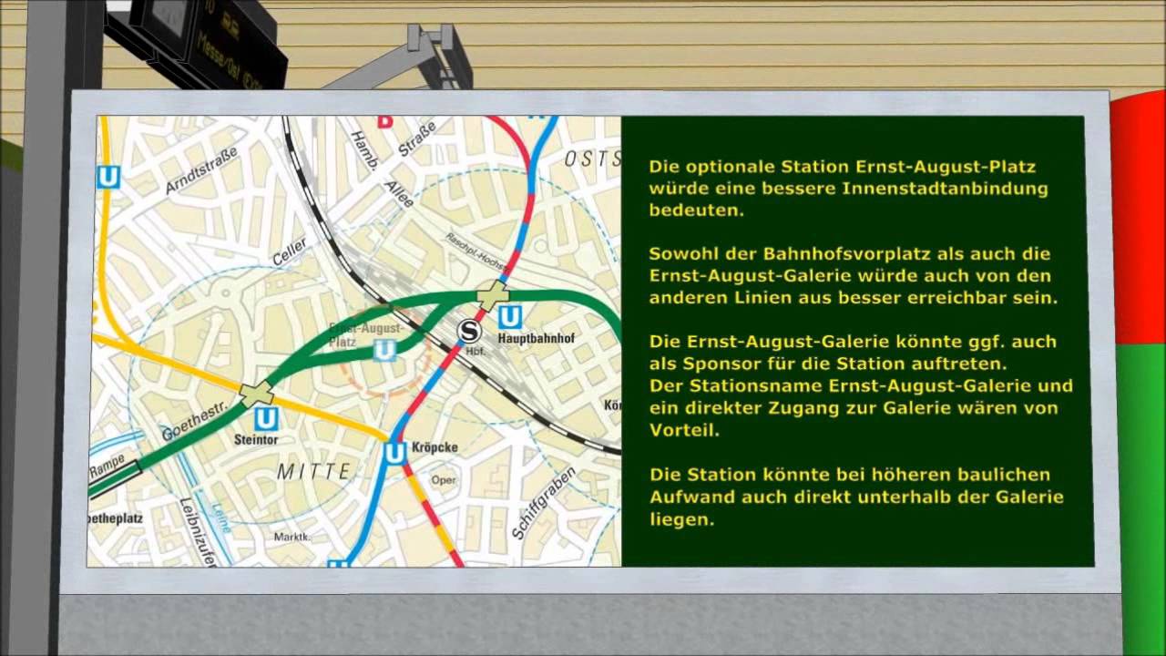 Innenstadt D-Tunnel in Hannover mit optionaler Station Ernst-August-Platz