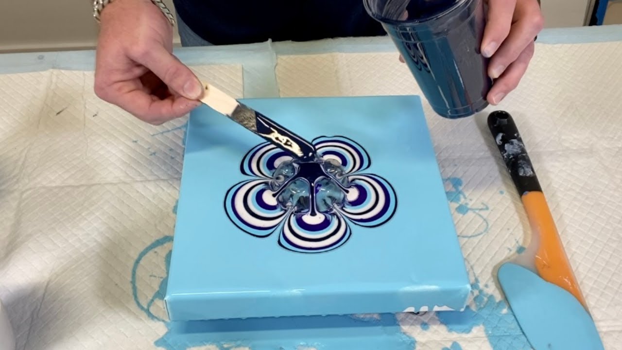 Reverse Flower Dip and Cup Pour WHAT A CHALLENGE!! - Masse Art Studio Acrylic Pour Painting #14