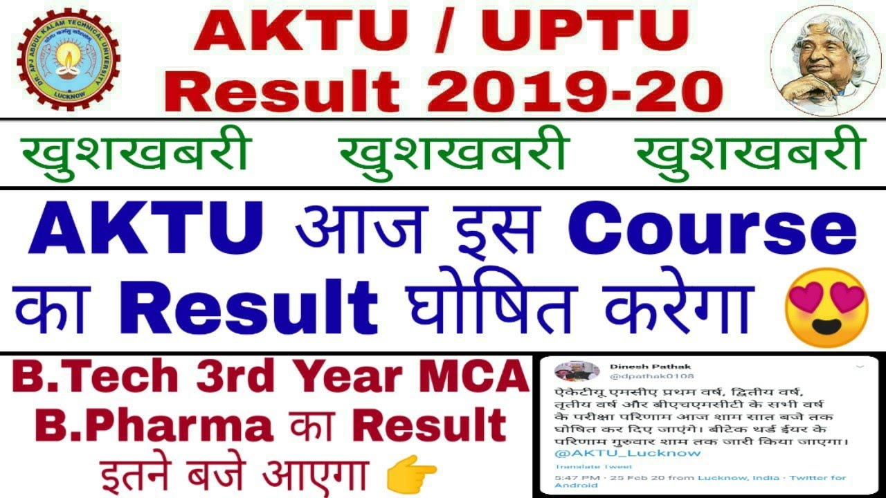 AKTU Result 2020 |B.Pharma & MCA Result 2020| Aktu B.Tech Result 2020