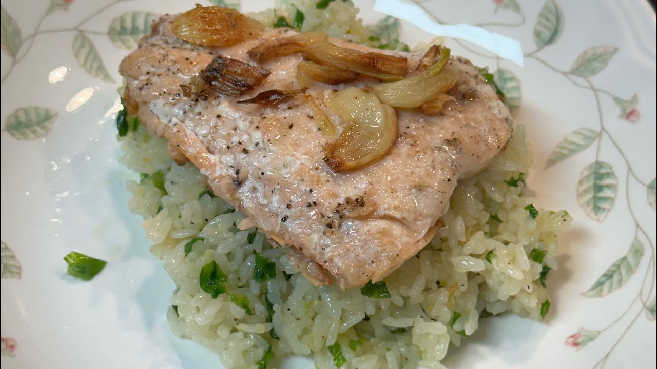Crispy Salmon & Garlic Scallion Fried Rice