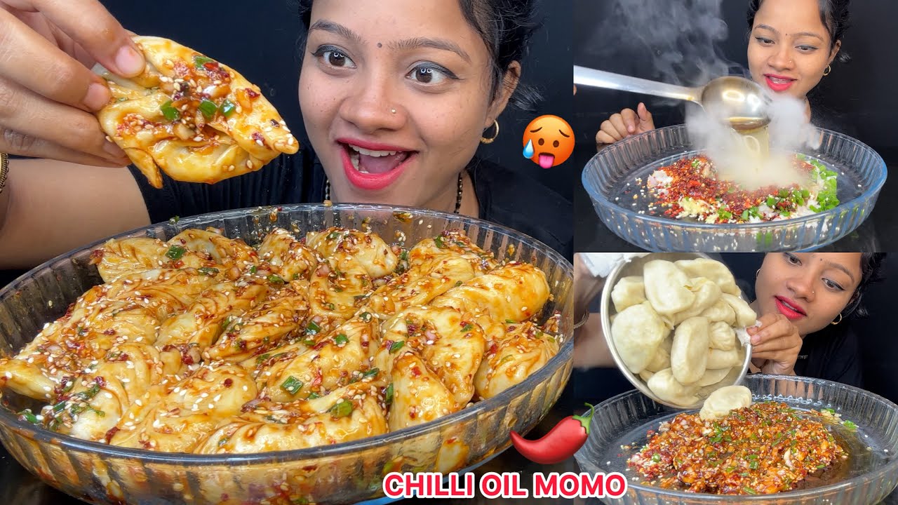 Recipe And Eating: Spicy Chilli Oil Momo 🥵🌶️