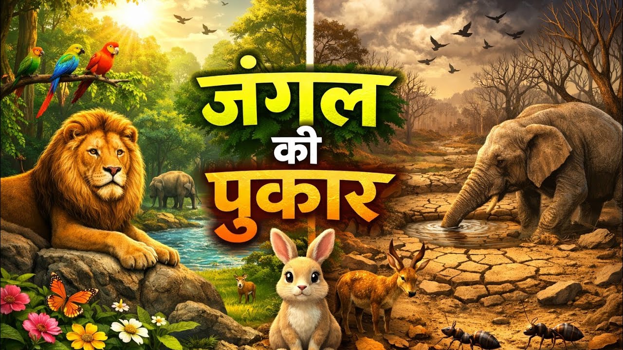 जब जंगल रो पड़ा | प्रकृति और एकता की सच्ची कहानी  #ai #viralvideo #video #animals #forest #boycommdy