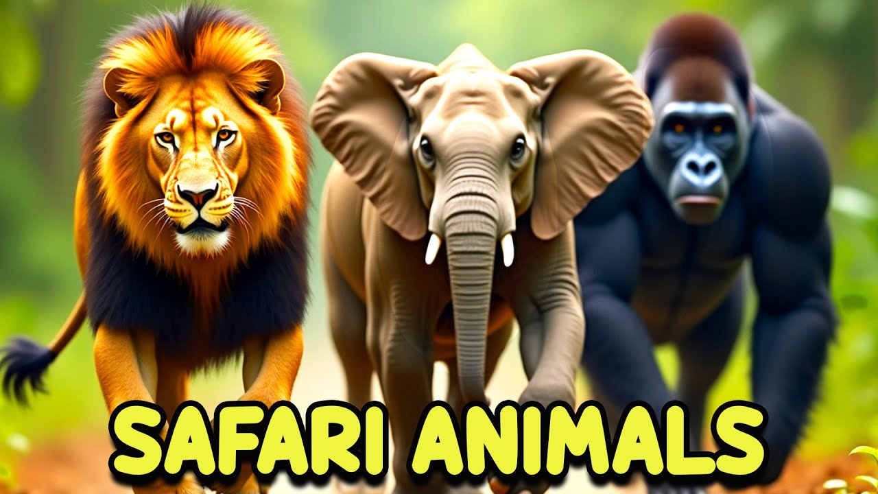 Safari Animal Sounds Song I Safari Says Roar, Trumpet, Neigh, Hum  I Learn Animal Names & Sounds