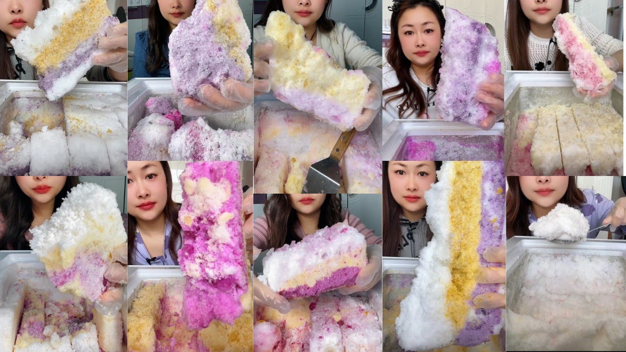 ONLY BITES🔷HER SOLO SOFT CRUNCHY FREEEZER FROST EATING COMPILATION🧊