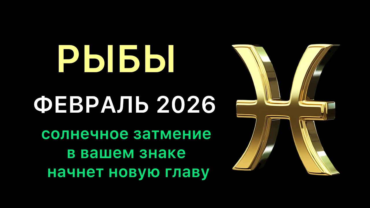 РЫБЫ ГОРОСКОП НА ФЕВРАЛЬ 2026 года. Солнечное затмение в вашем знаке начнет новую главу 