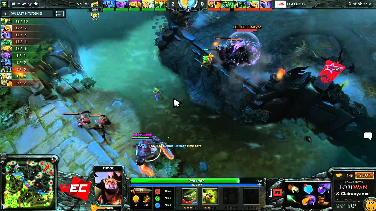 [Dendi Pudge] Na'Vi vs LGD CDEC Game 1 - World eSports Championships - @TobiWanDOTA & Clairvoyance