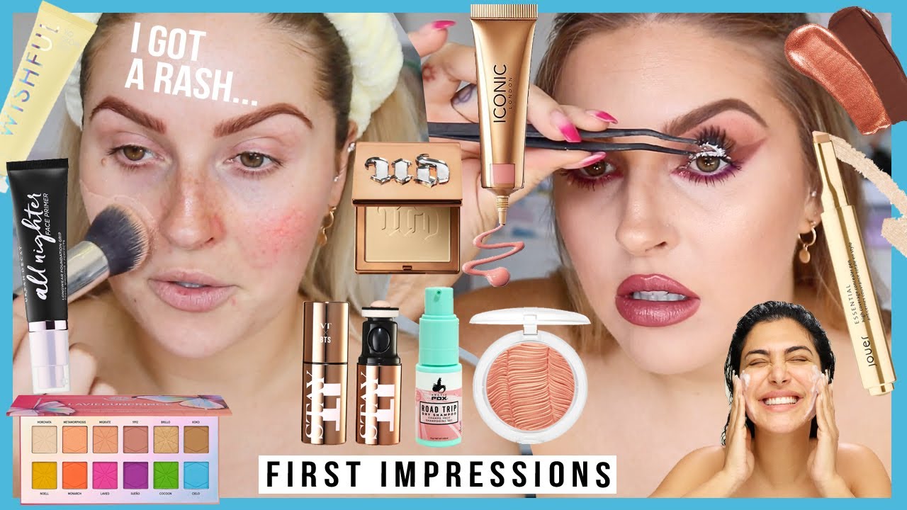 FULL FACE of FIRST IMPRESSIONS 🤢 i got a rash.... help 🤣