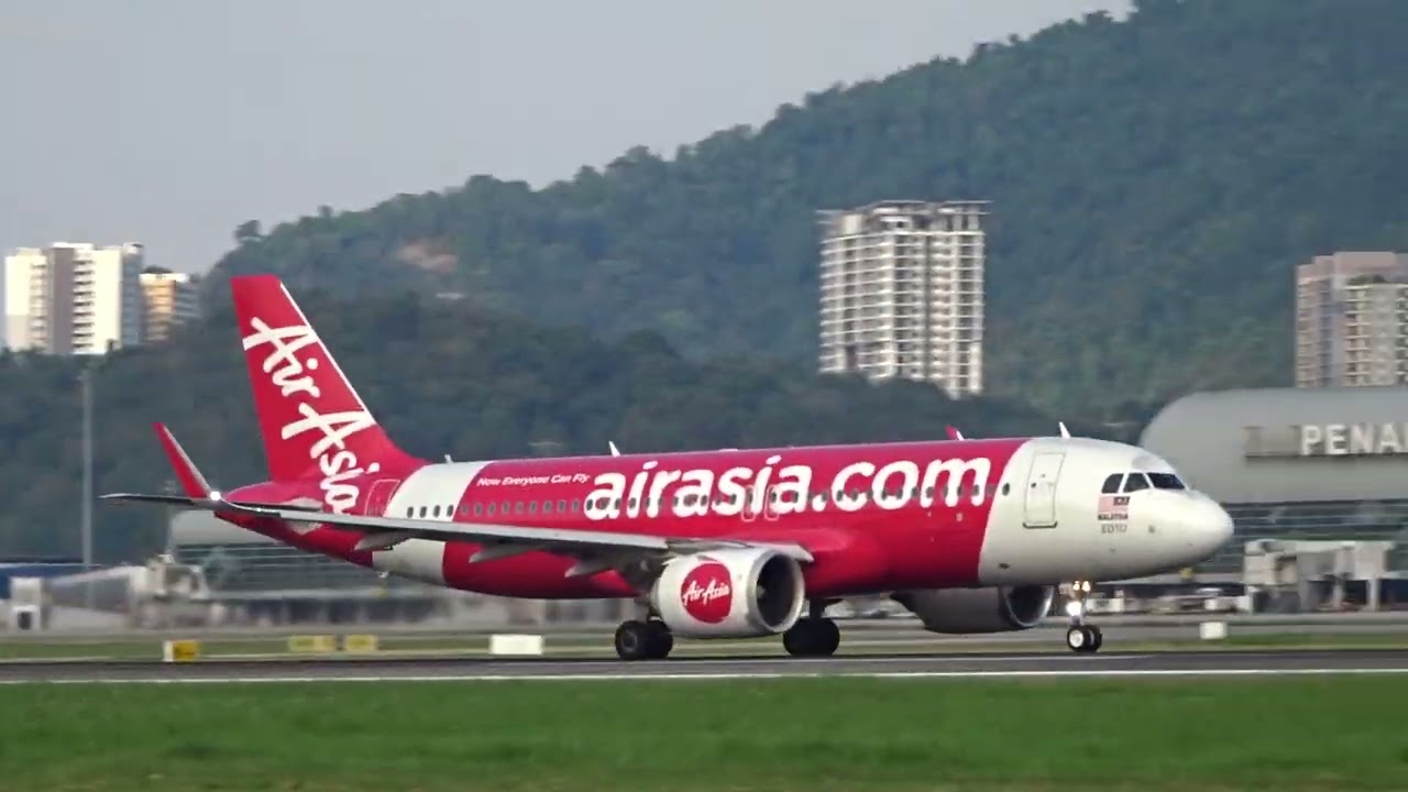 AirAsia A320 Neo 9M-RAJ takeoff at Penang Airport