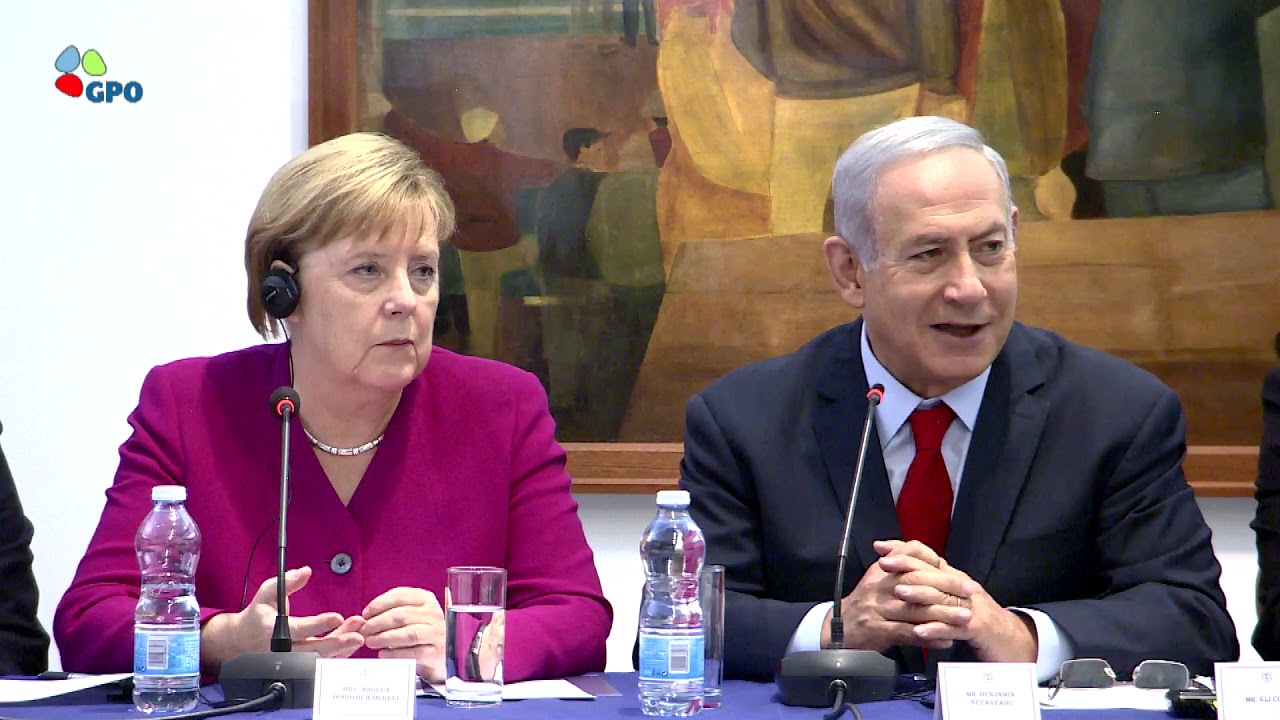 PM Netanyahu and German Chancellor Merkel attend innovation exhibit and meet businesspeople
