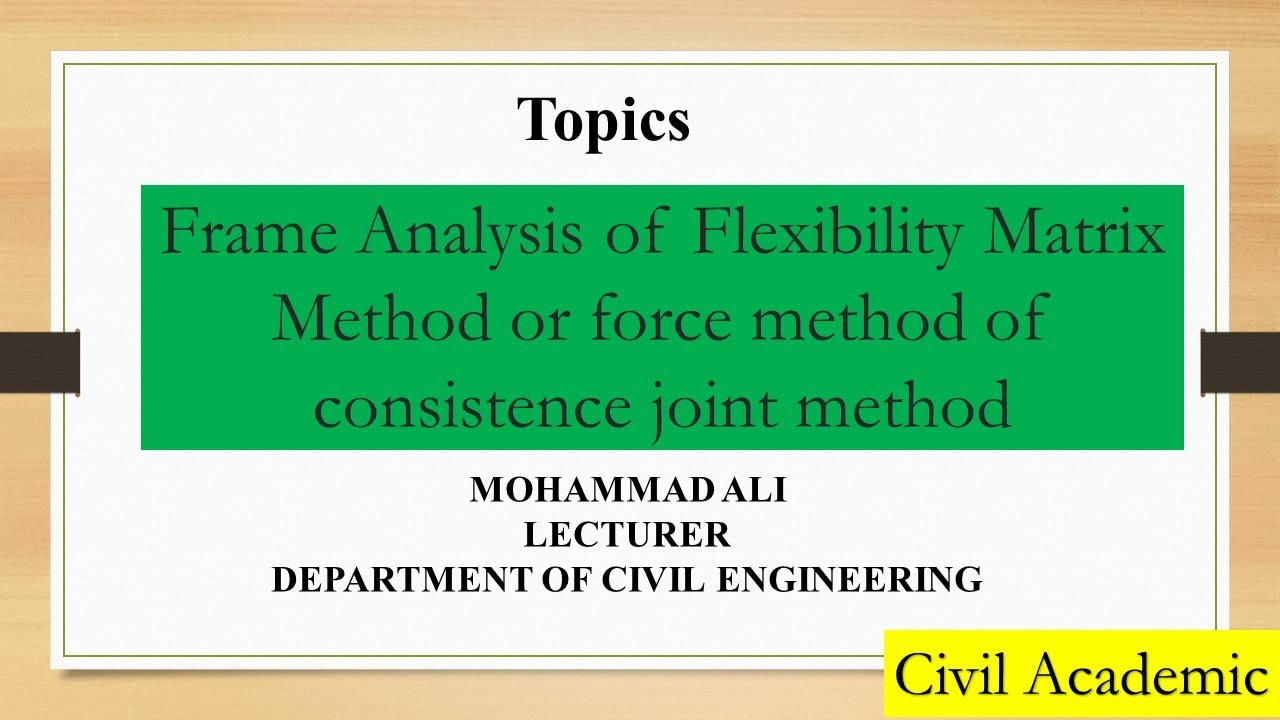 03. Frame Analysis by Flexibility Matrix Method or Force method