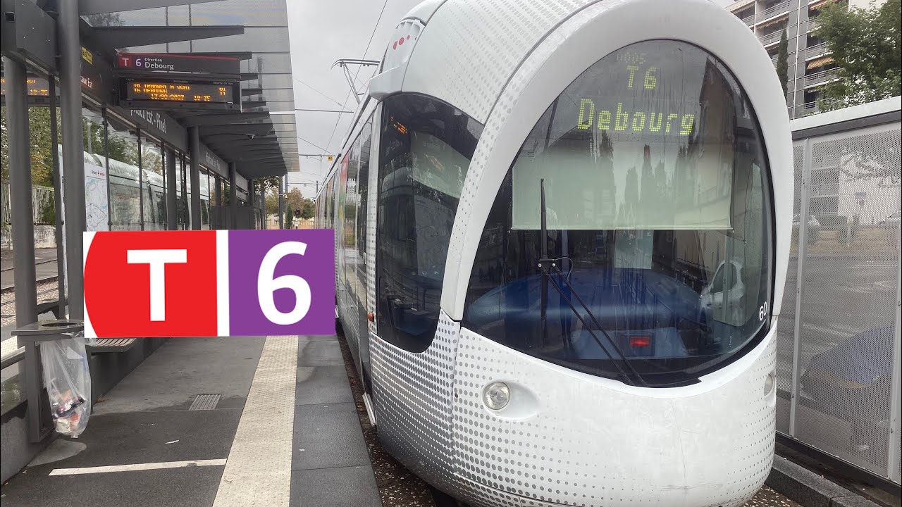 (Cab-ride) Tramway T6 de Lyon de Hopital Est Pinel à Debourg