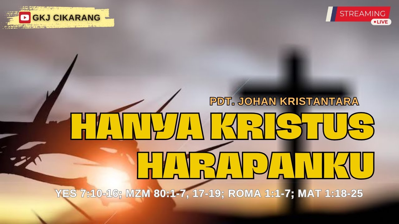 🔴LIVE! IBADAH MINGGU ADVEN 4, 21 Desember 2025 | Pdt. Johan Kristantara (GKJ Bekasi Timur)