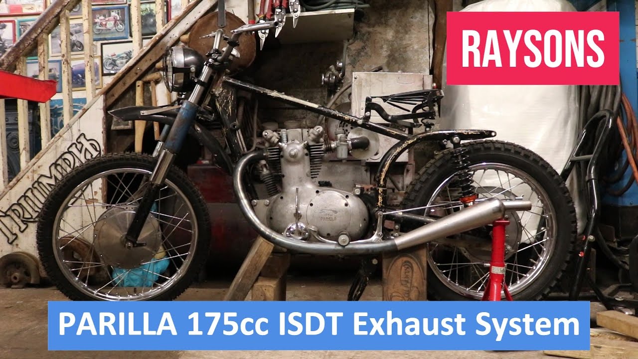 Parilla Motorcycle 175cc ISDT Exhaust system, Sand Bent Header and Handmade Silencer. #motorcycle