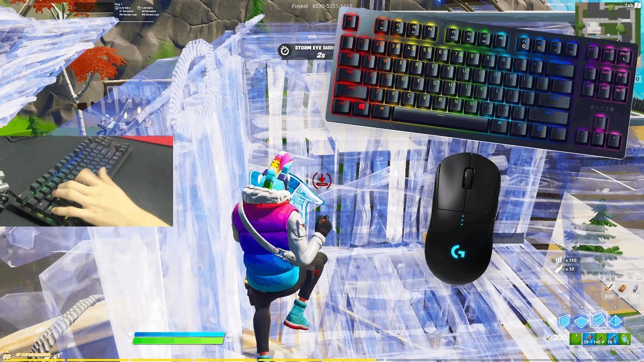 Razer Huntsman TE (Linear Optical Switch) Fortnite Gameplay w/Keyboard Sounds