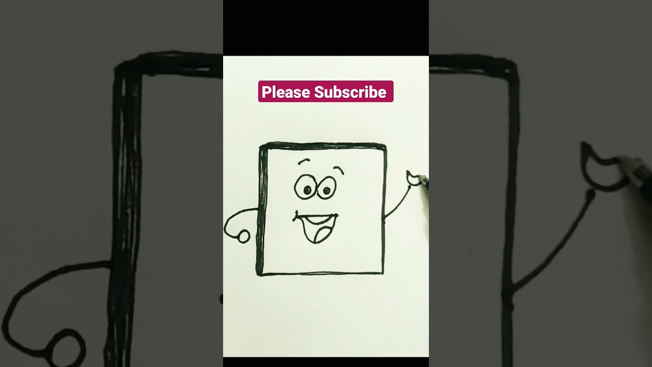 how to draw a funny square ⬜ #shorts #ytshorts #drawing #Art #eyecatching #draw #viral #youtube