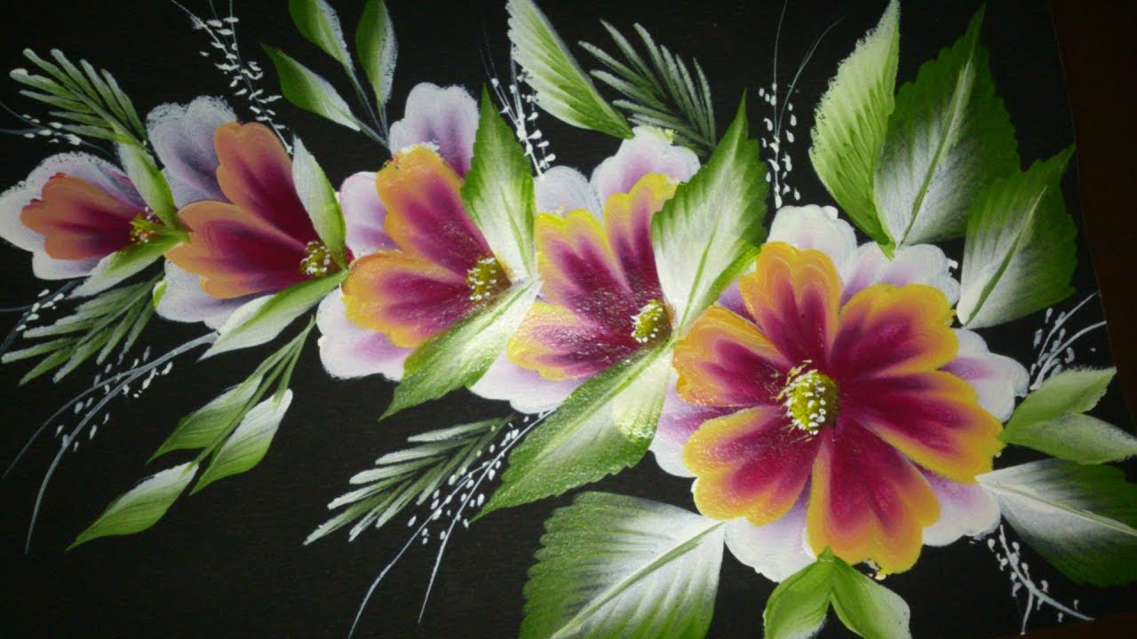 One stroke painting for beginners. One stroke decorative art  painting techniques.